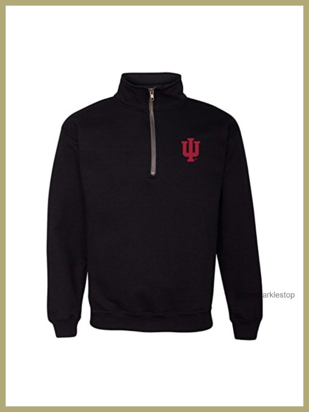 NCAA Indiana Hoosiers Quarter Zip Sweatshirt Embroidered Pullover